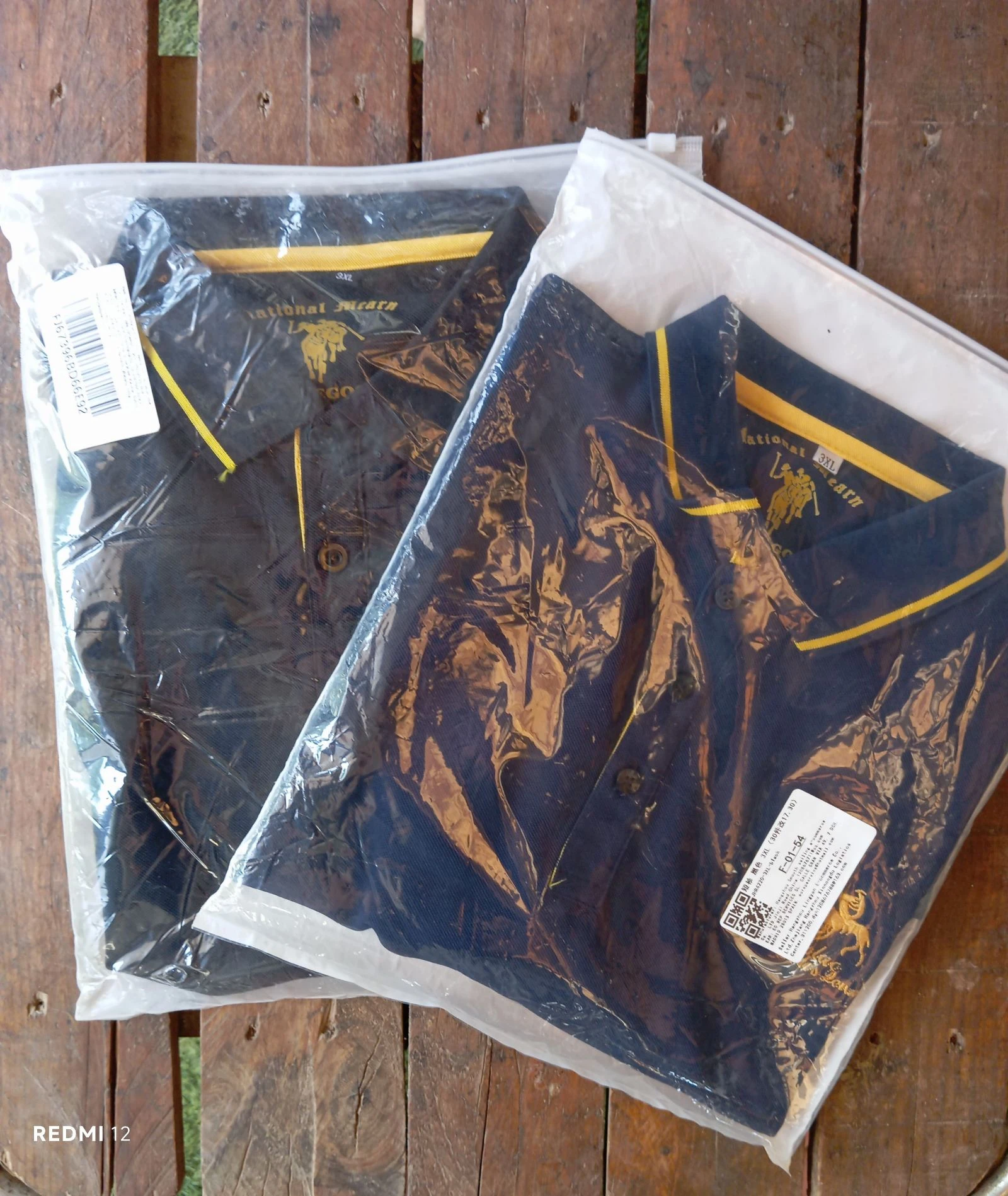 Lot of 2 men's polo shirts (Navy Blue and Black) 3XL (Equivalent to L/XL) – photo 2